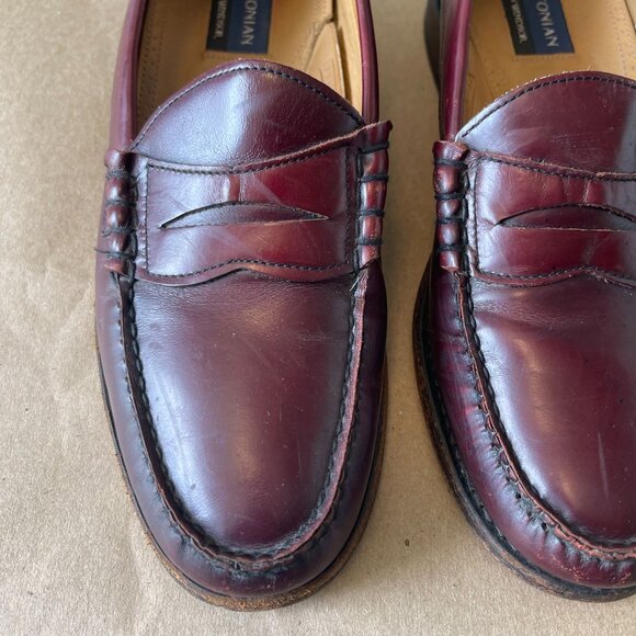Bostonian Crown Windsor Mens Burgundy Leather‎ Loafers Size 9 - Picture 8 of 16